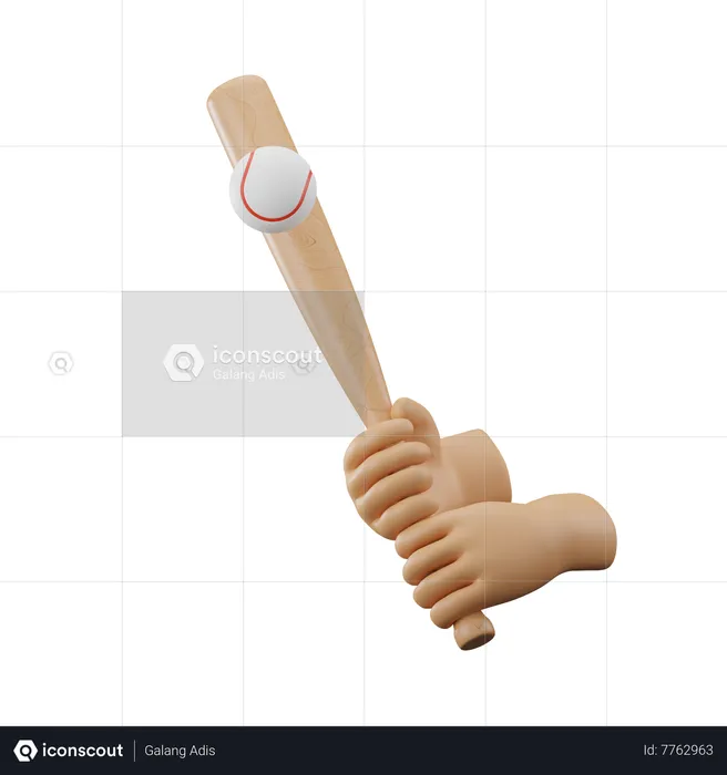 Hand Holding Baseball  3D Icon