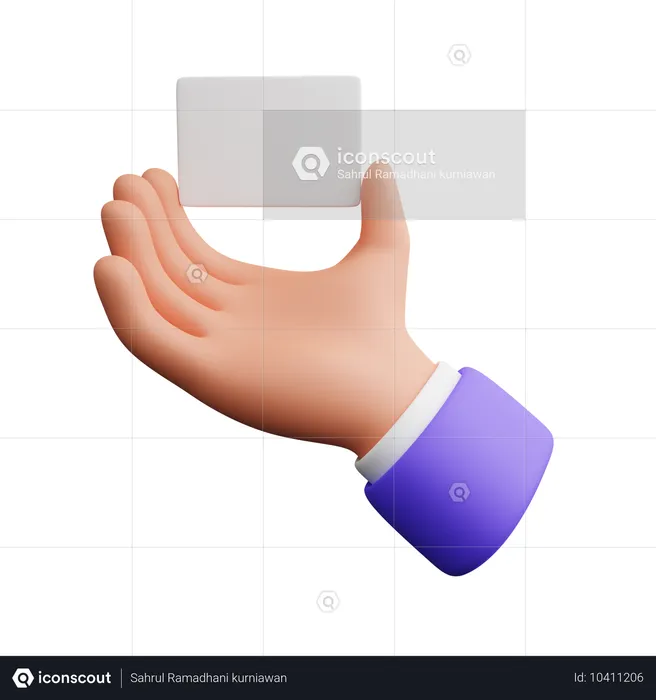 Hand Holding Blank Paper  3D Icon