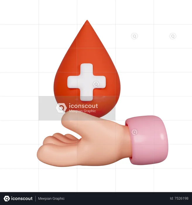 Hand Holding Blood  3D Icon