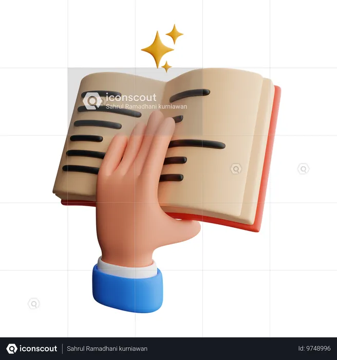 Hand holding book  3D Icon