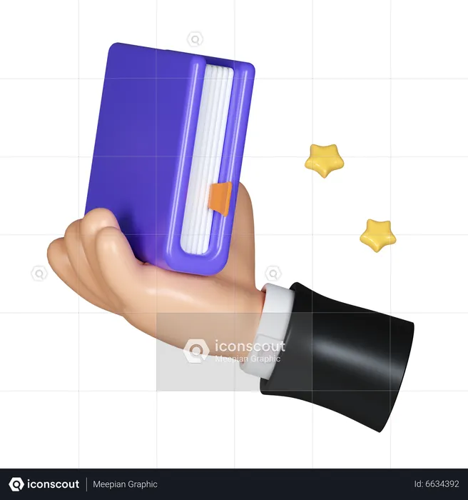 Hand Holding Book  3D Icon