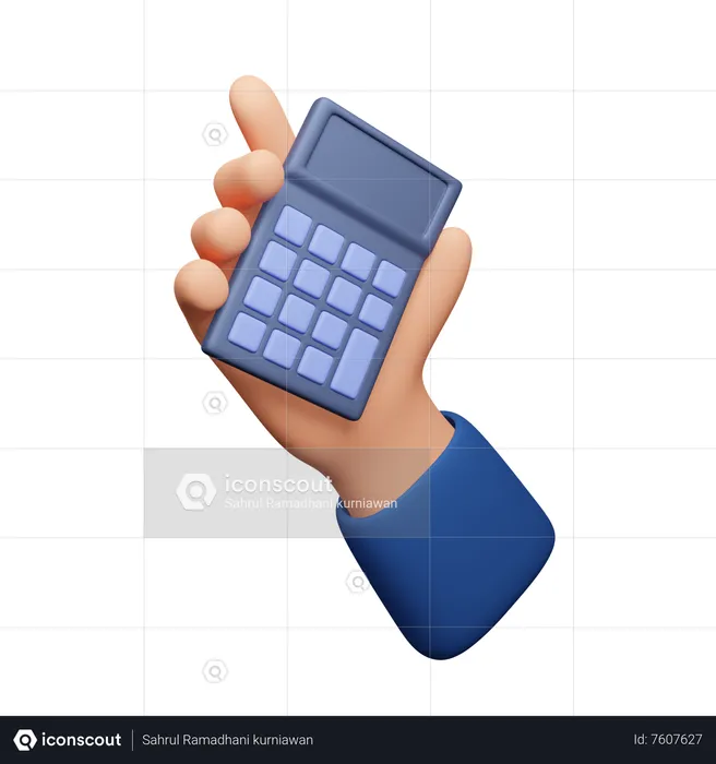 Hand Holding Calculator  3D Icon