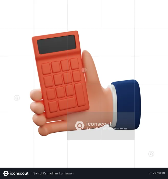 Hand Holding Calculator  3D Icon