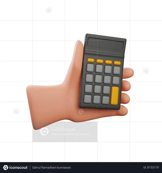 Hand Holding Calculator  3D Icon
