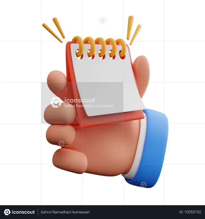 Hand holding calendar  3D Icon