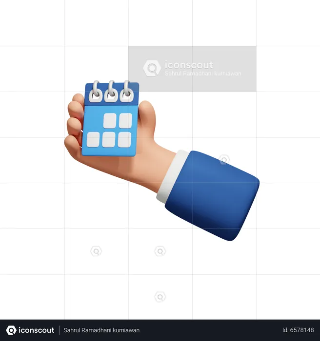 Hand Holding Calendar  3D Icon