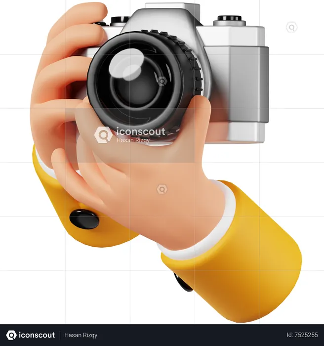 Hand Holding Camera with Take Photo  3D Icon