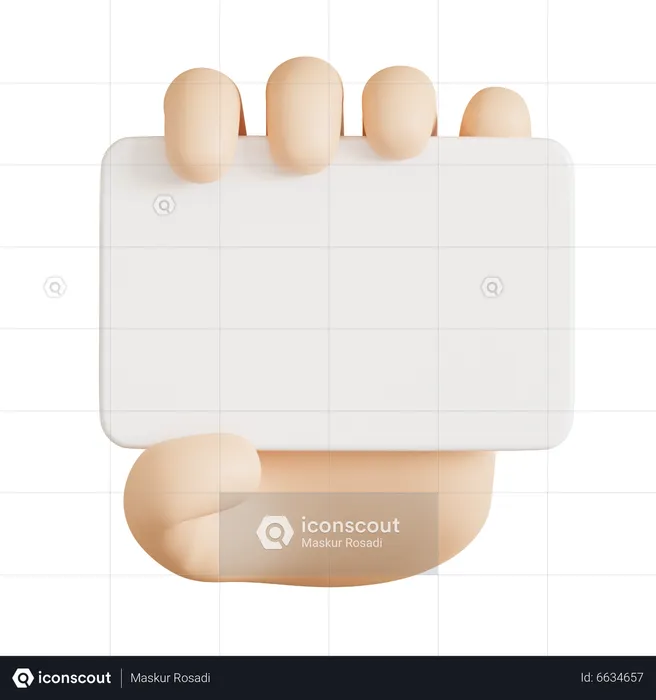 Hand Holding Card  3D Icon