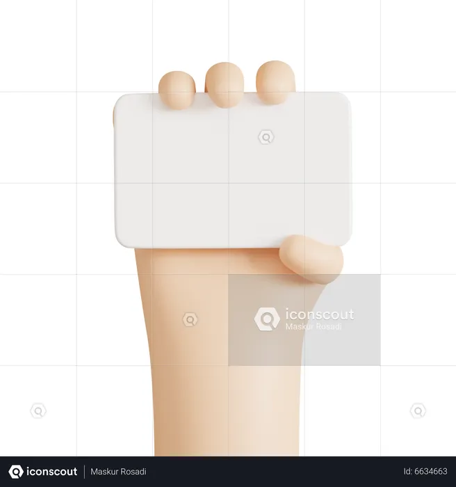 Hand Holding Card  3D Icon