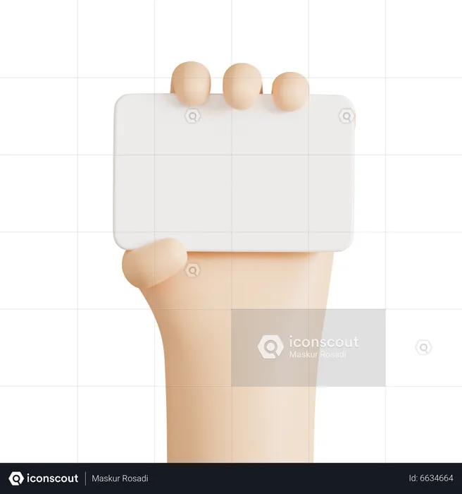 Hand Holding Card  3D Icon