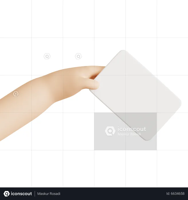 Hand Holding Card  3D Icon