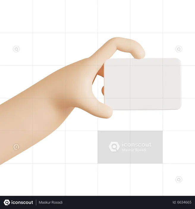 Hand Holding Card  3D Icon