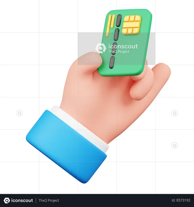 Hand Holding Card Gesture Emoji 3D Icon