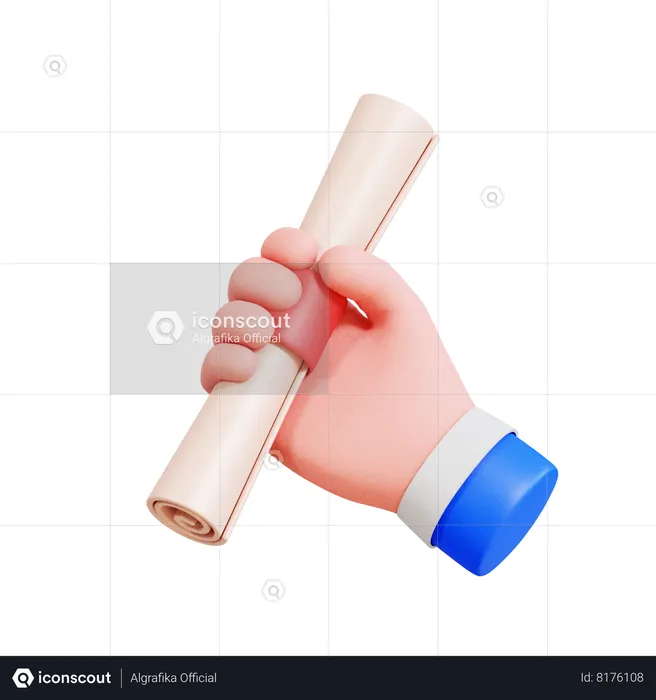 Hand Holding Certificate  3D Icon