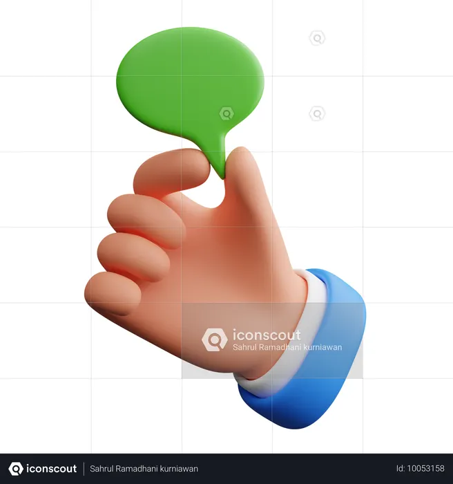 Hand holding chat bubble  3D Icon