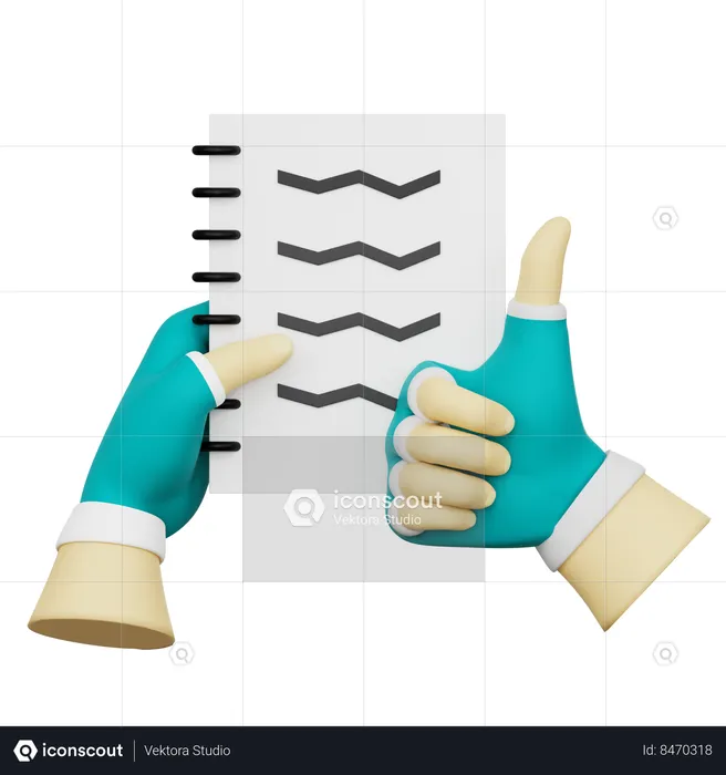 Hand Holding Checklist  3D Icon