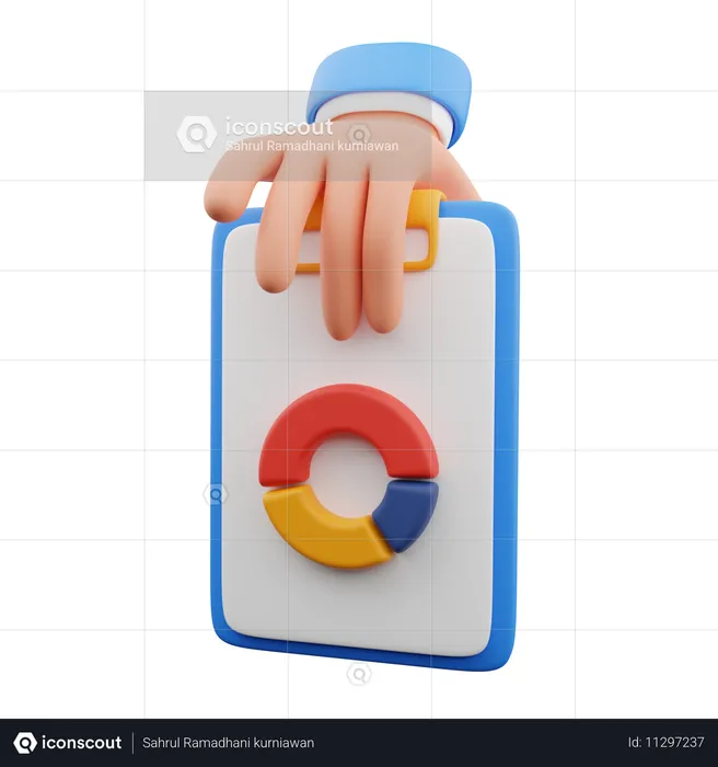 Hand holding clipboard  3D Icon