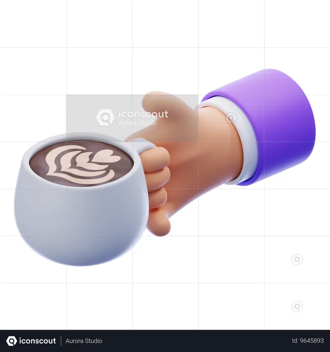 コーヒーカップを持つ手 Emoji 3D Icon