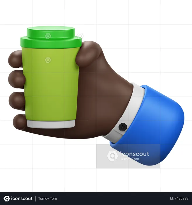 Hand Holding Coffee Cup  3D Icon