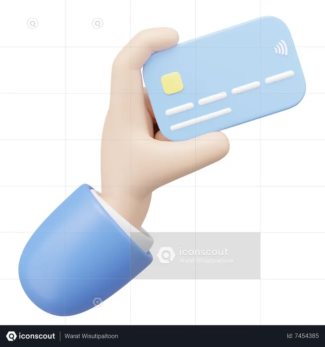 Hand Holding Credit Card  3D Icon