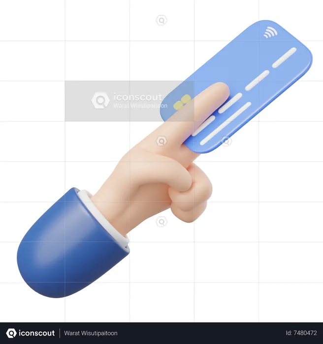 Hand Holding Credit Card  3D Icon