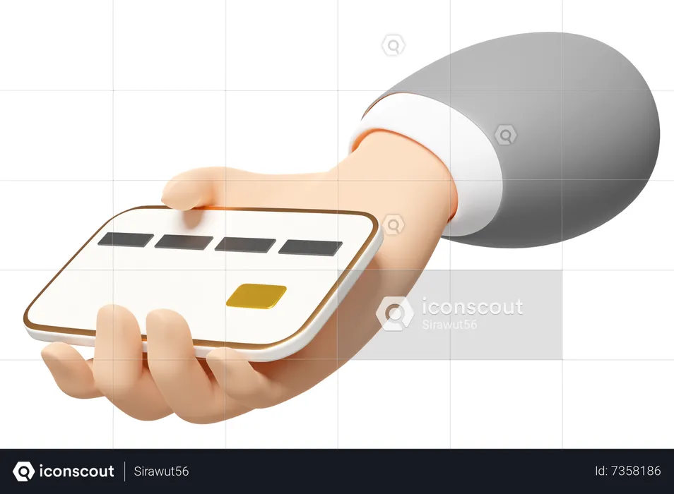 Hand Holding Credit Card  3D Icon