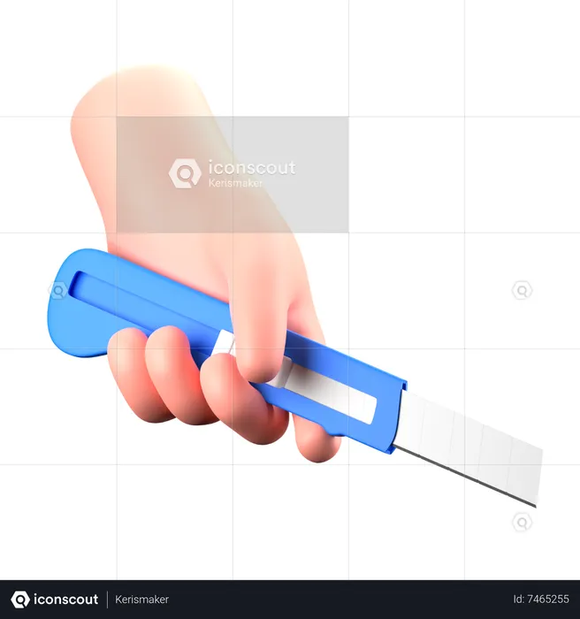 Hand Holding Cutter  3D Icon
