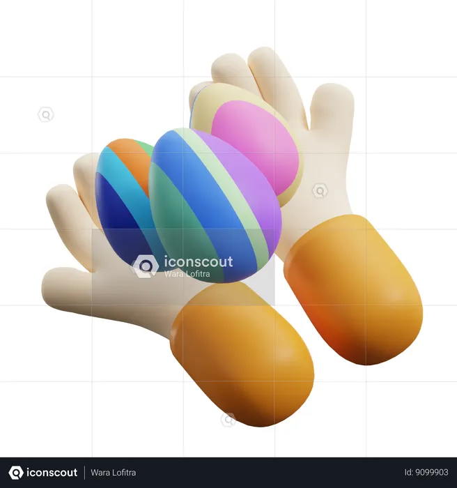 Hand Holding Eggs  3D Icon