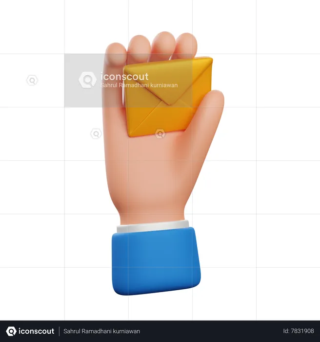 Hand holding envelope  3D Icon