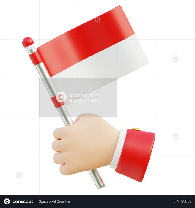 Hand Holding Flag  3D Icon