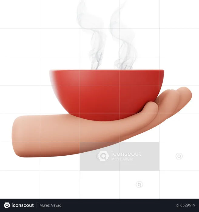 Hand Holding Food Bowl  3D Icon