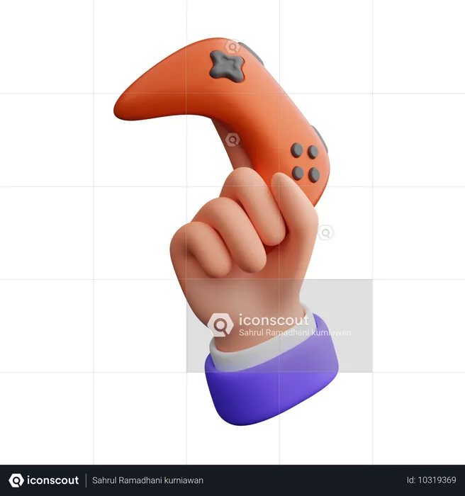 Hand holding game controller  3D Icon