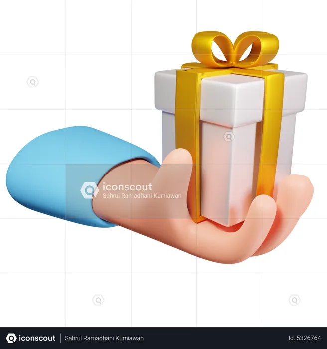 Hand Holding Gift  3D Icon