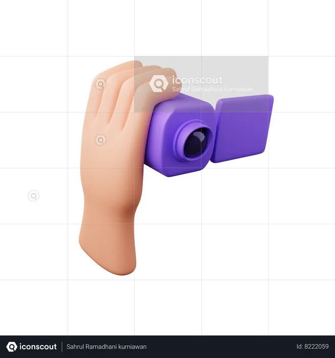 Hand Holding Handycam  3D Icon