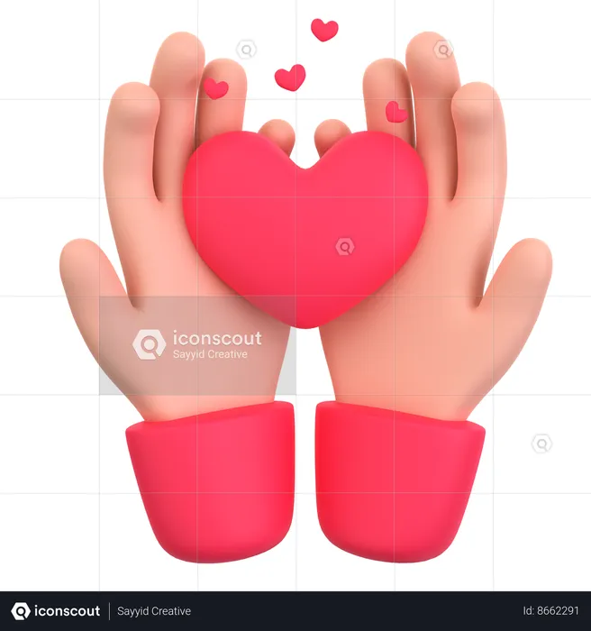 Hand Holding Heart  3D Icon