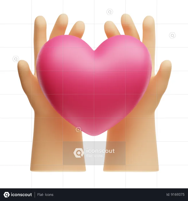 Hand Holding Heart  3D Icon