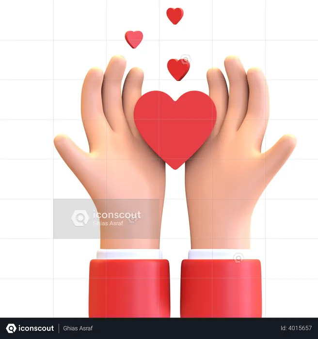 Hand holding heart  3D Illustration