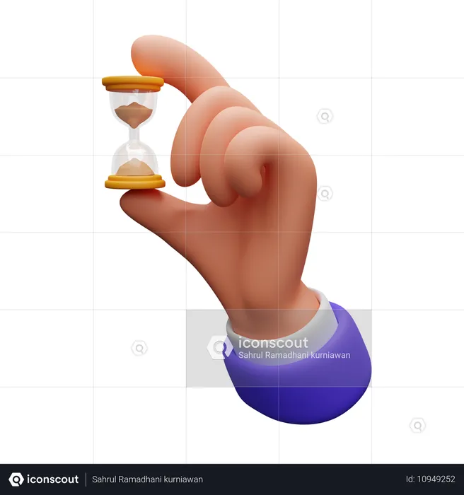 Hand holding Hourglass  3D Icon