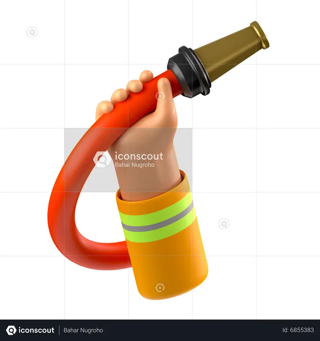 Hand holding hydrant hose  3D Icon