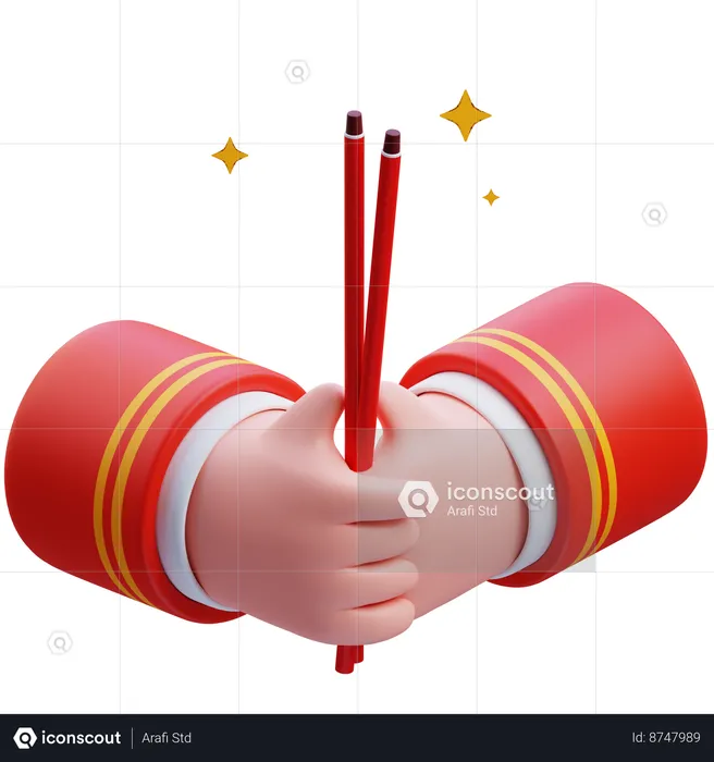 Hand Holding Incense  3D Icon