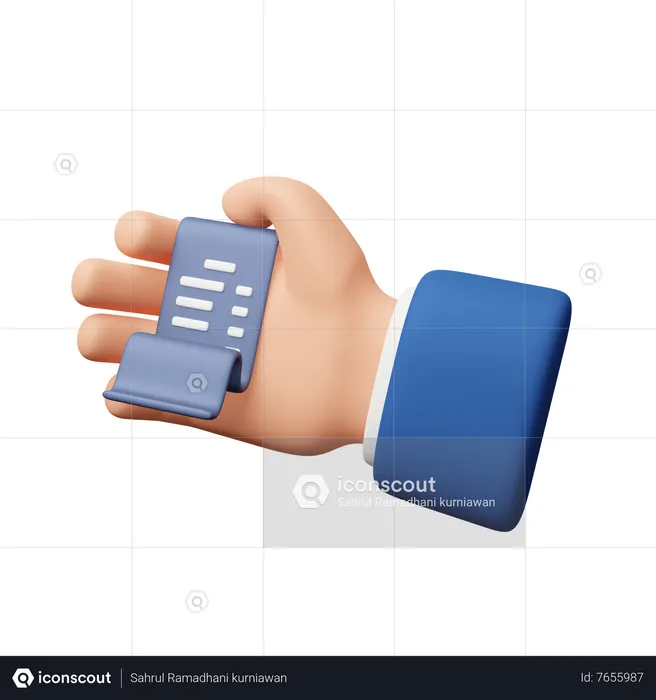 Hand Holding Invoice  3D Icon