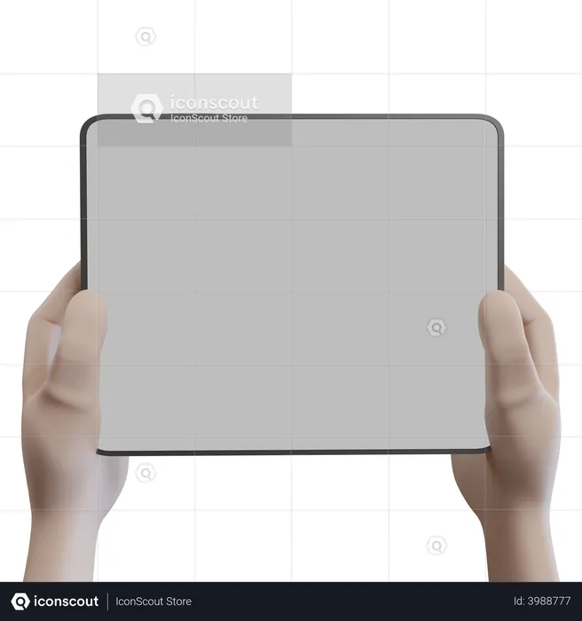 Hand holding ipad  3D Icon