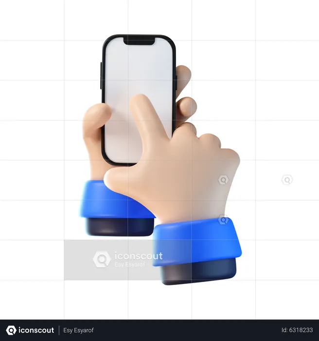 Hand Holding Iphone  3D Icon