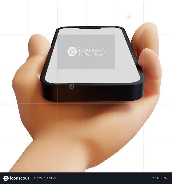 Hand holding iphone  3D Icon