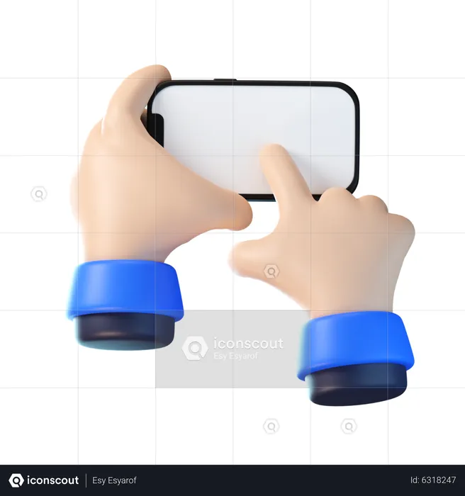 Hand Holding Iphone  3D Icon