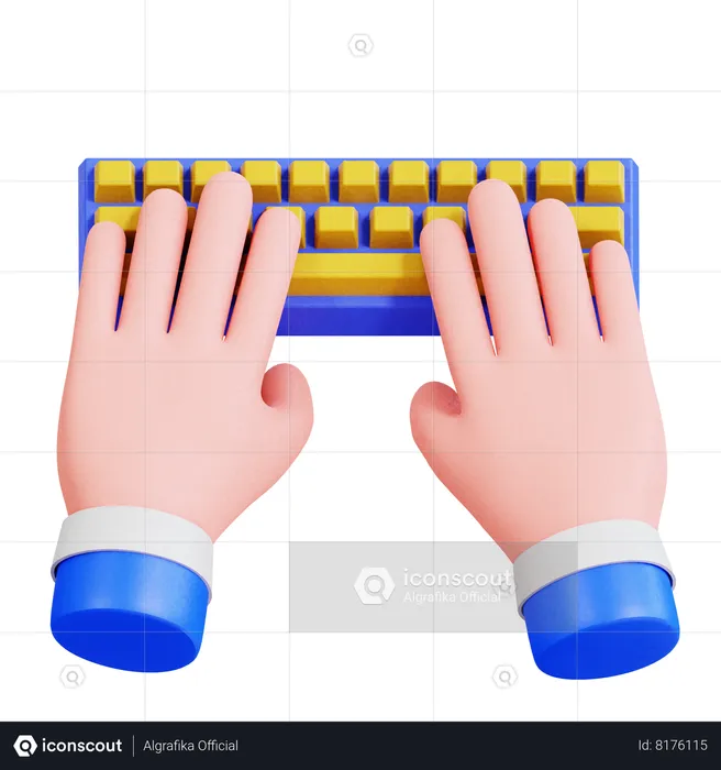 Hand Holding Keyboard  3D Icon