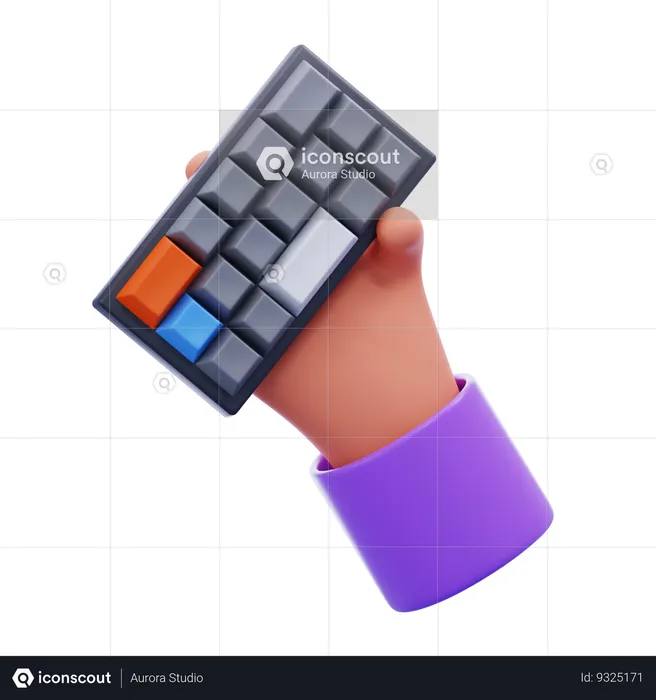 Hand holding keyboard  3D Icon