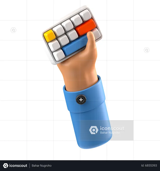 Hand holding keyboard  3D Icon