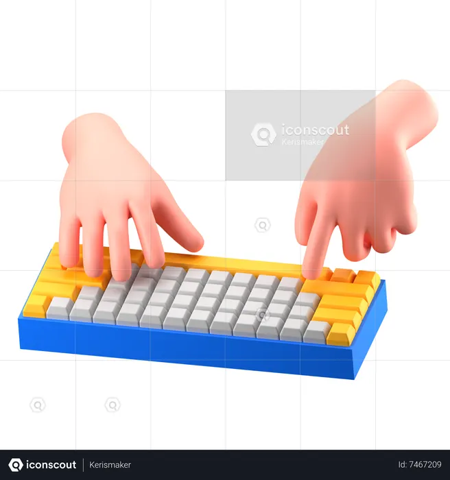 Hand Holding Keyboard  3D Icon