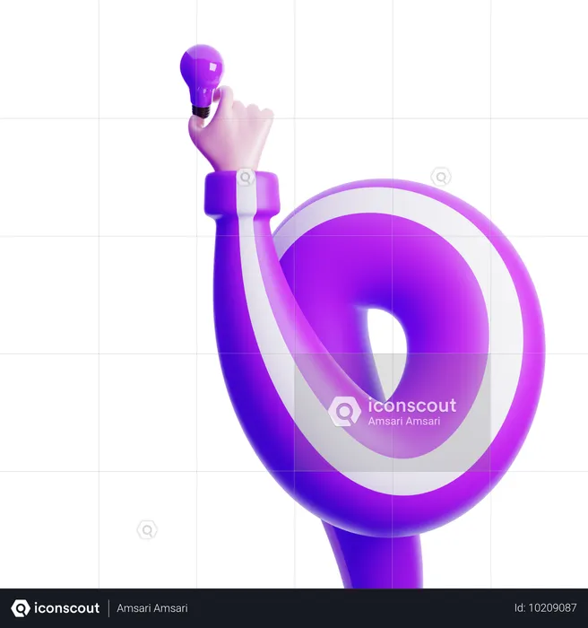 Hand Holding Light Bulb Emoji 3D Icon